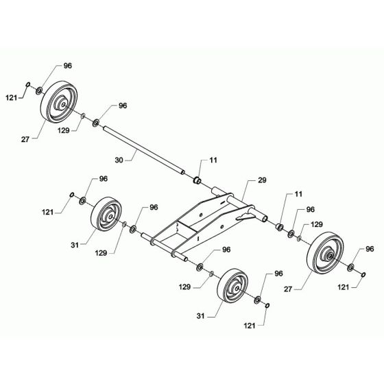 Wheel Assembly for Wacker BFSX 90
