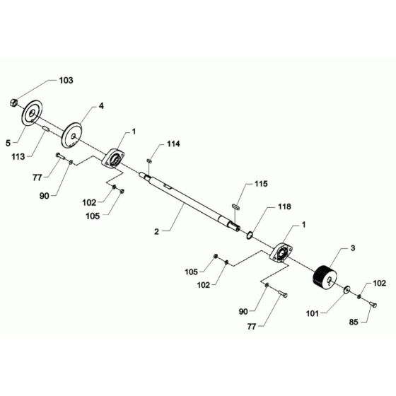 Shaft Assembly for Wacker BFSX 90