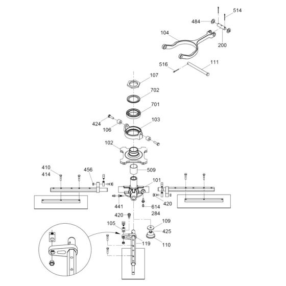 Blade Assembly for Wacker Trowel