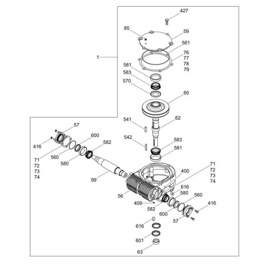 Gearbox Assembly for Wacker CRT36-23