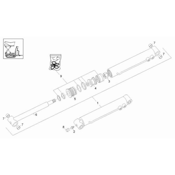 Bucket Tilt Cylinder for Wacker DT05