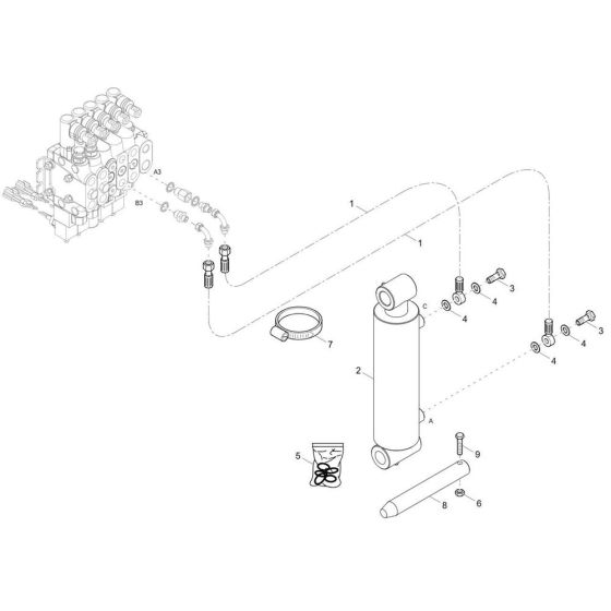 Tilt Ram Assembly for Wacker DT05e