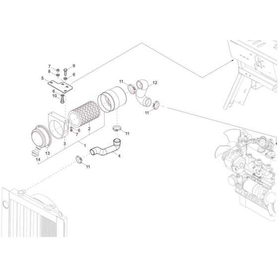 Air Cleaner Assembly for Wacker DT10