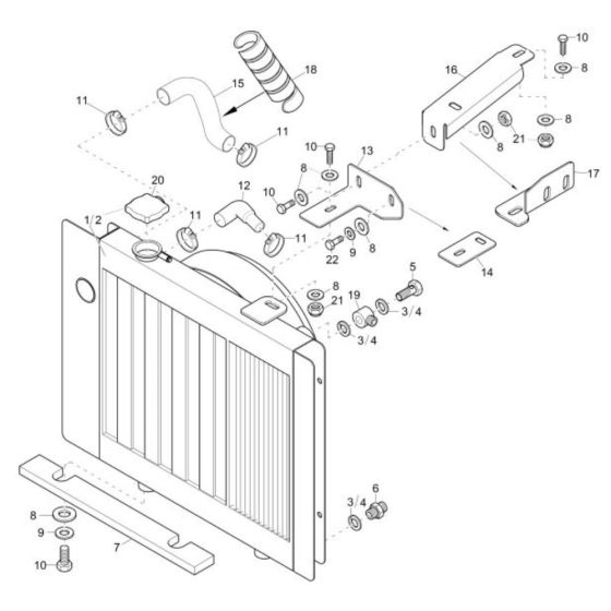Combi Cooler for Wacker DT12