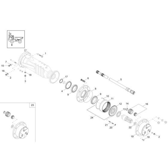 Axle Case & Wheel Hub Assembly