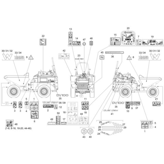 Decals for Wacker DV100