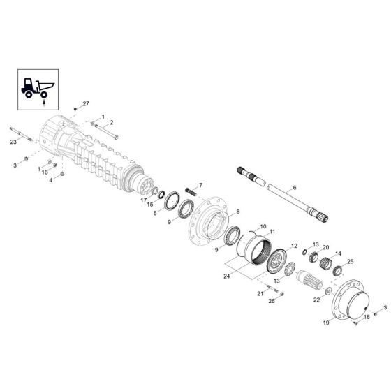Axle Case & Wheel Hub Assembly