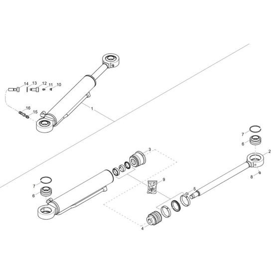 Steering Cylinder for DV45 Dumper