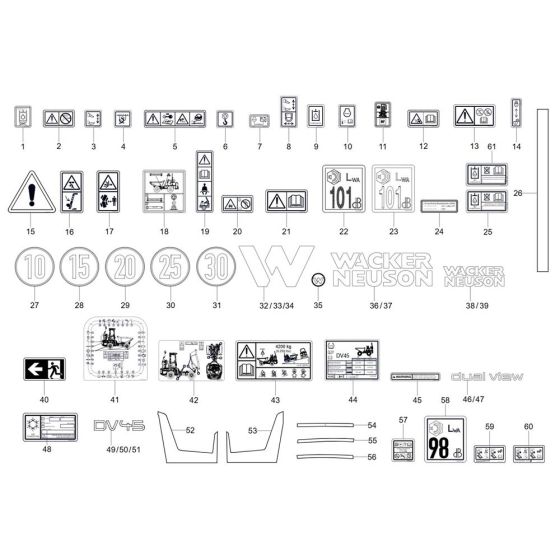 Decals for Wacker DV45 Dumper