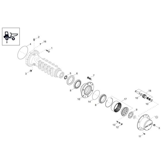 Axle Case & Wheel Hub Assembly