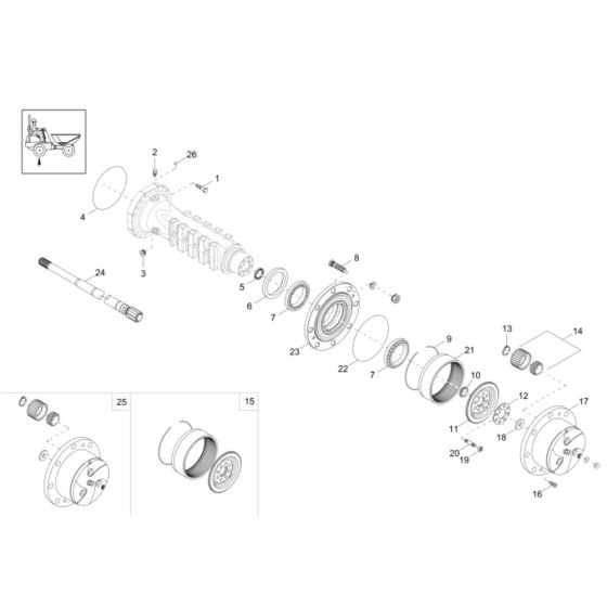 Axle Case & Wheel Hub Assembly