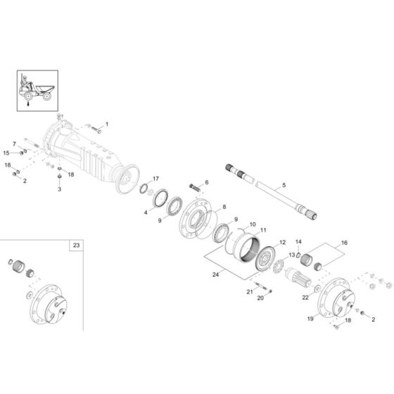 Axle Case & Wheel Hub Assembly