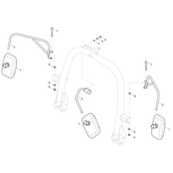 Mirror Assembly for DV90 Dumper