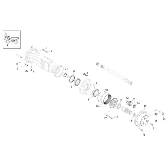 Axle Case & Wheel Hub Assembly