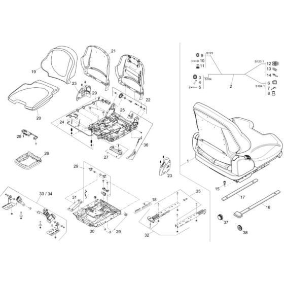 Seat Assembly for DW100 Dumper