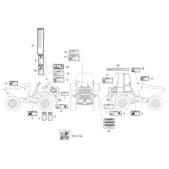 Decals for Wacker DW100