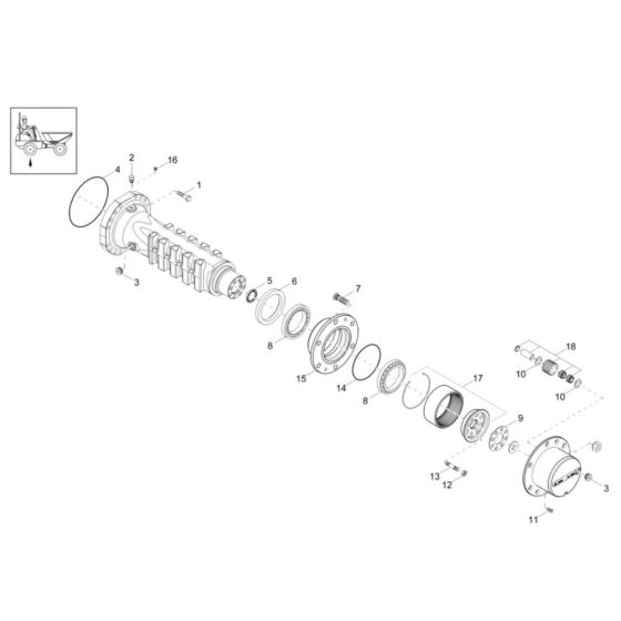 Axle Case & Wheel Hub Assembly