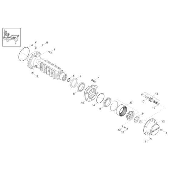 Axle Case & Wheel Hub Assembly