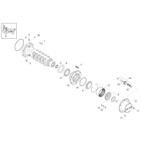 Axle Case & Wheel Hub for DW40
