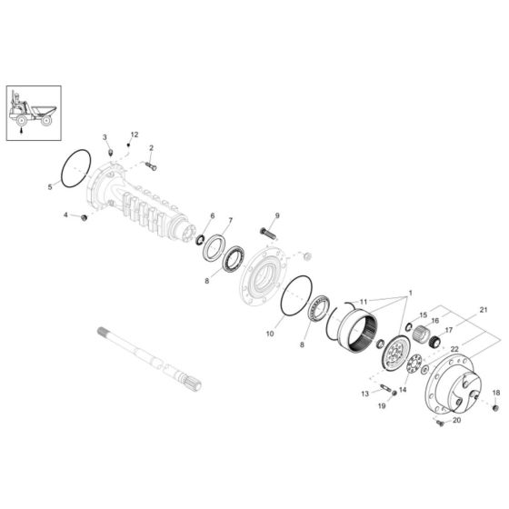 Axle Case & Wheel Hub Assembly