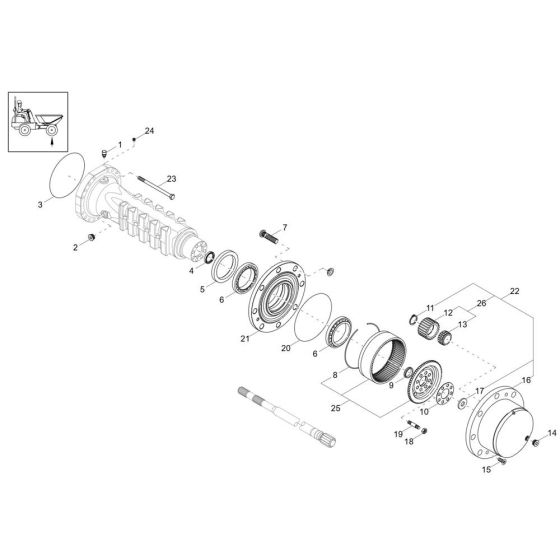 Axle Case & Wheel Hub Assembly