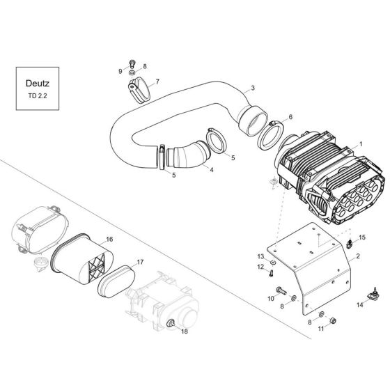 Air Cleaner for Wacker DW50-2
