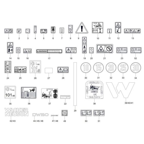 Decals for Wacker DW50-2
