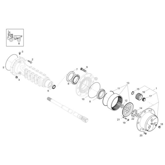 Axle & Wheel Hub for DW50