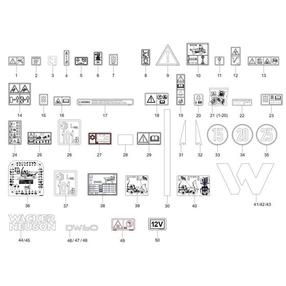 Wacker DW60-2 Dumper Decals