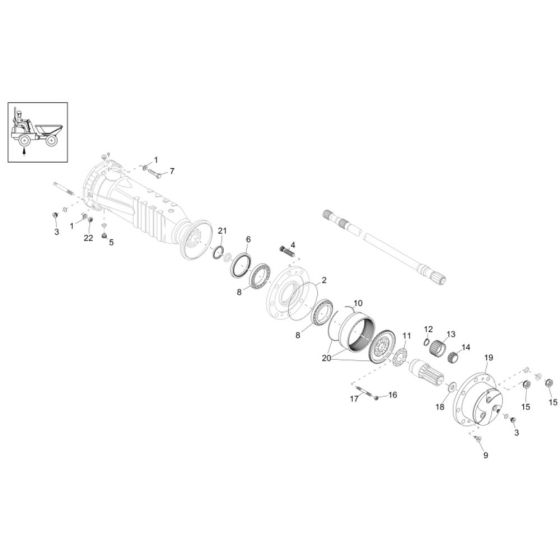 Axle Case & Wheel Hub Assembly