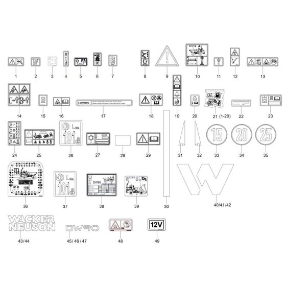 Wacker DW90-2 Dumper Decals