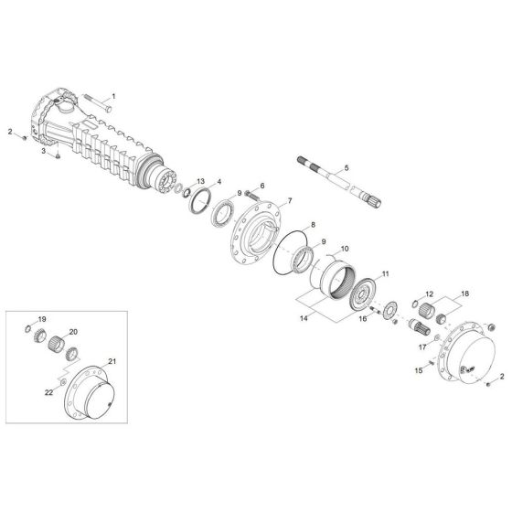 Axle Case & Wheel Hub Assembly