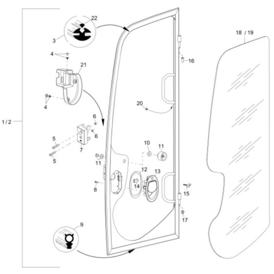 Door Assembly for Wacker EW100
