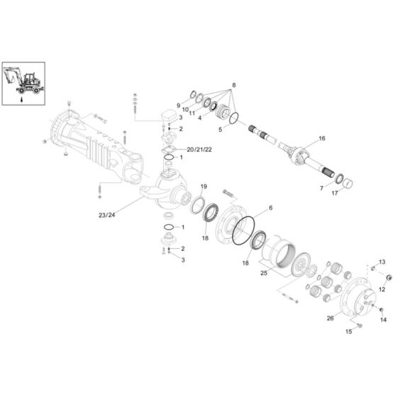 Axle Case & Wheel Hub Assembly