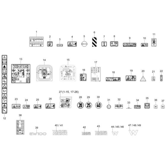 Decals for Wacker EW100