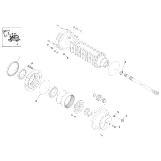 Axle Case & Wheel Hub Assembly