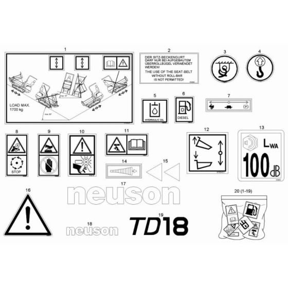 Wacker TD18 Decals