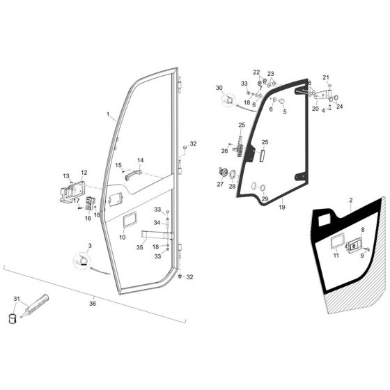 Door Assembly for Wacker TH412