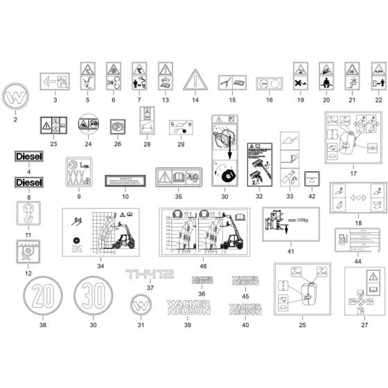Wacker TH412 Decals