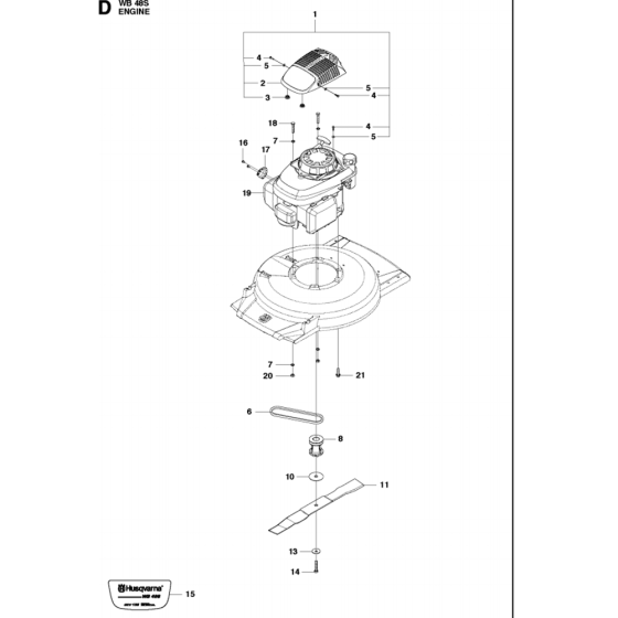 Engine Assembly for Husqvarna WB48 S Consumer Lawn Mower