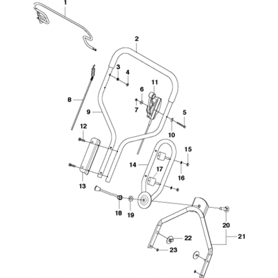 Handle Assembly for Husqvarna WB48 SE Consumer Lawn Mower