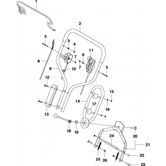 Handle Assembly for Husqvarna WB53 SE Consumer Lawn Mower