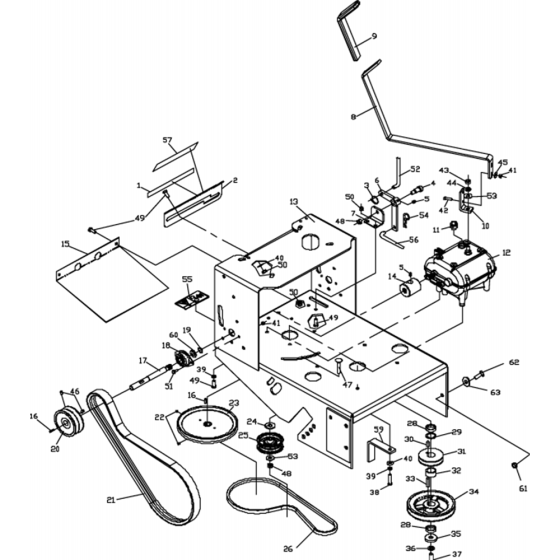 Rear Deck Assembly for Husqvarna WG3613E Commercial Lawn Mower