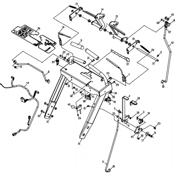 Handle and Controls Assembly for Husqvarna WG4815E Commercial Lawn Mower