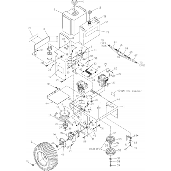 Cutting Deck Assembly for Husqvarna WH3614 Commercial Lawn Mower