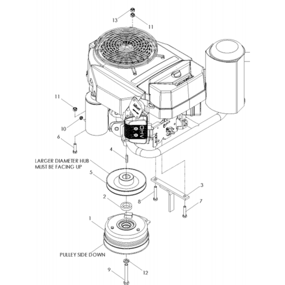 Engine Assembly for Husqvarna WH4817EFQ Commercial Lawn Mower