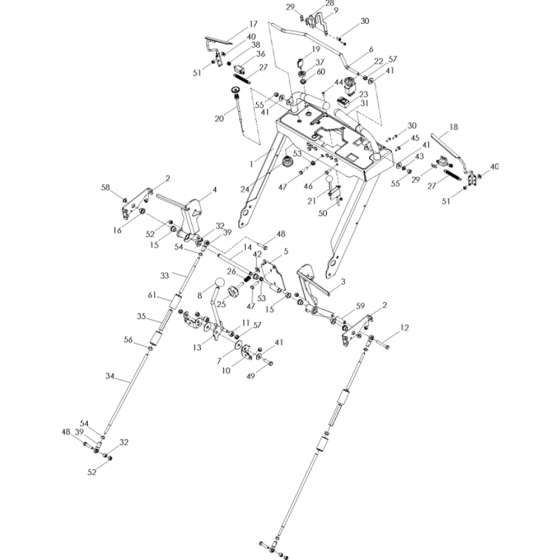 Handle and Controls Assembly for Husqvarna WH4817EFQ Commercial Lawn Mower