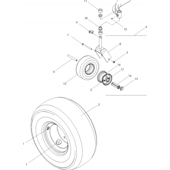 Wheels and Tires Assembly for Husqvarna WH5219EFQ Commercial Lawn Mower