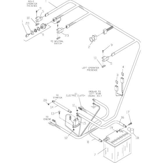 Electrical Assembly for Husqvarna WHF4215ETS Commercial Lawn Mower