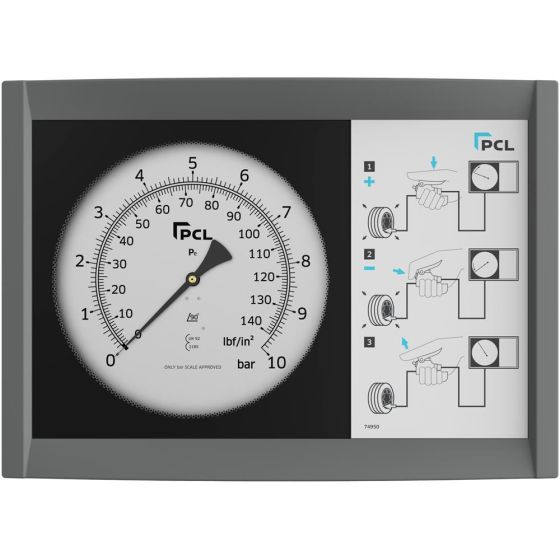 PCL Wall Meter 0-140 Psi & 0-10 Bar 7.6m Co-Axial Hose & SCO Connector - WM1H02